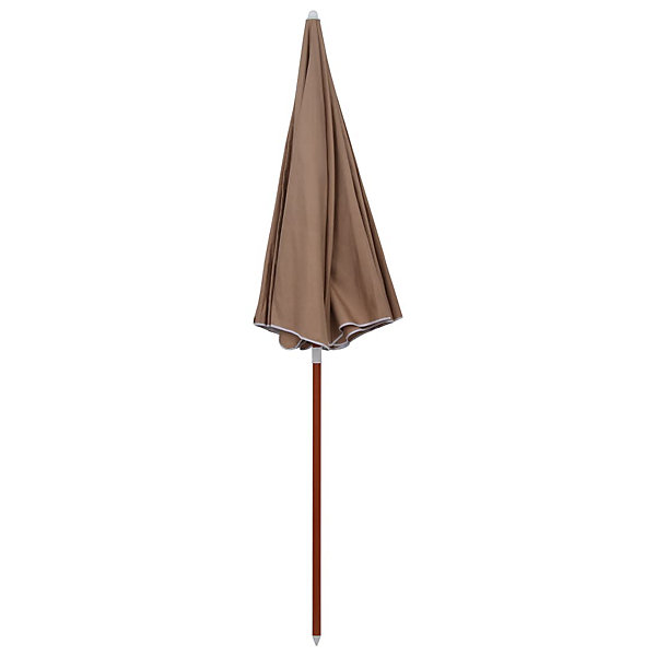 Parasol d'exterieur avec mât en acier taupe Helloshop26
