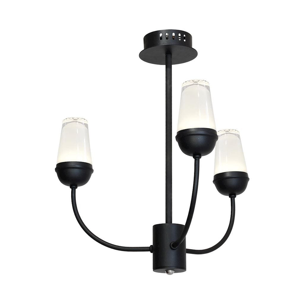 Lampa wisząca LUTON czarno-przezroczysta LED 3x15W 4000K 1050lm Milagro