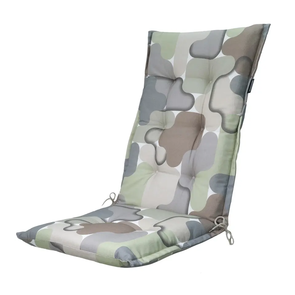 Madison - Tuinstoelkussen Hoge Rug Grafi sage - Ca. 123x50 cm - Set van 4