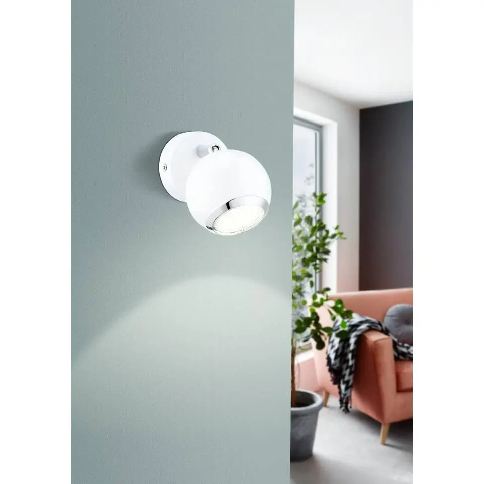 EGLO Bimeda Opbouwspot - GU10 - Staal - Wit/Chroom