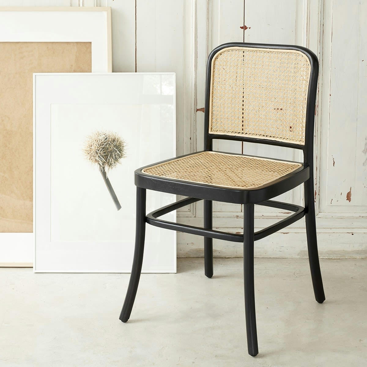 HANA - Chaise en acajou massif et cannage