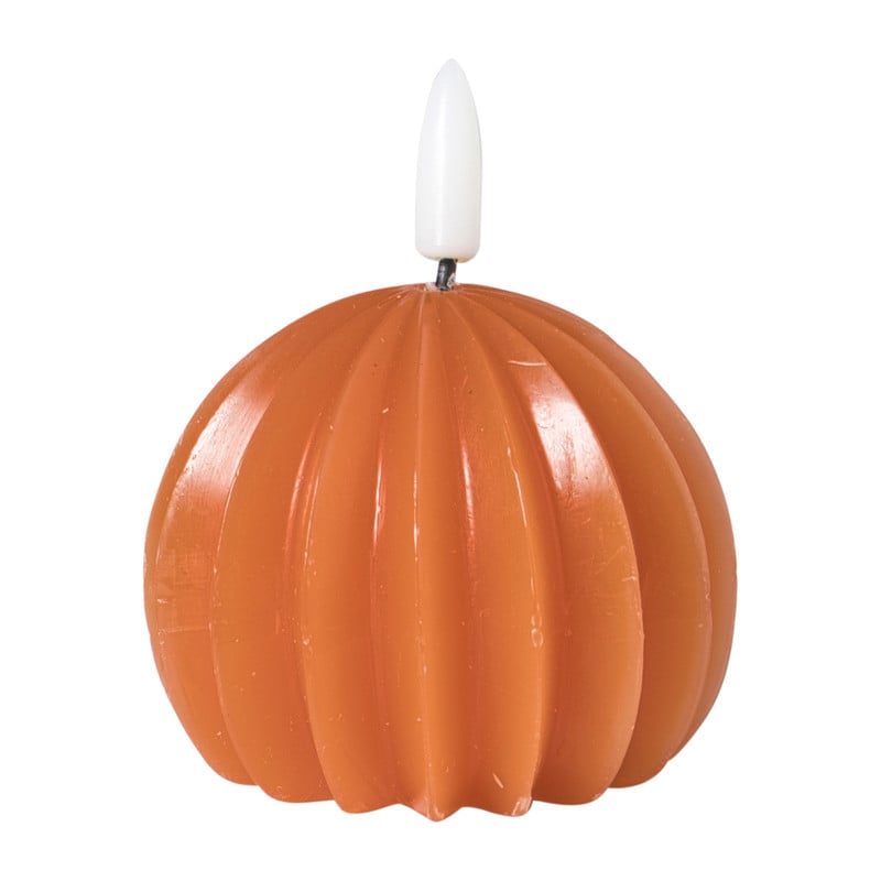 LED kaars bol - oranje - &Oslash;7.5x6 cm