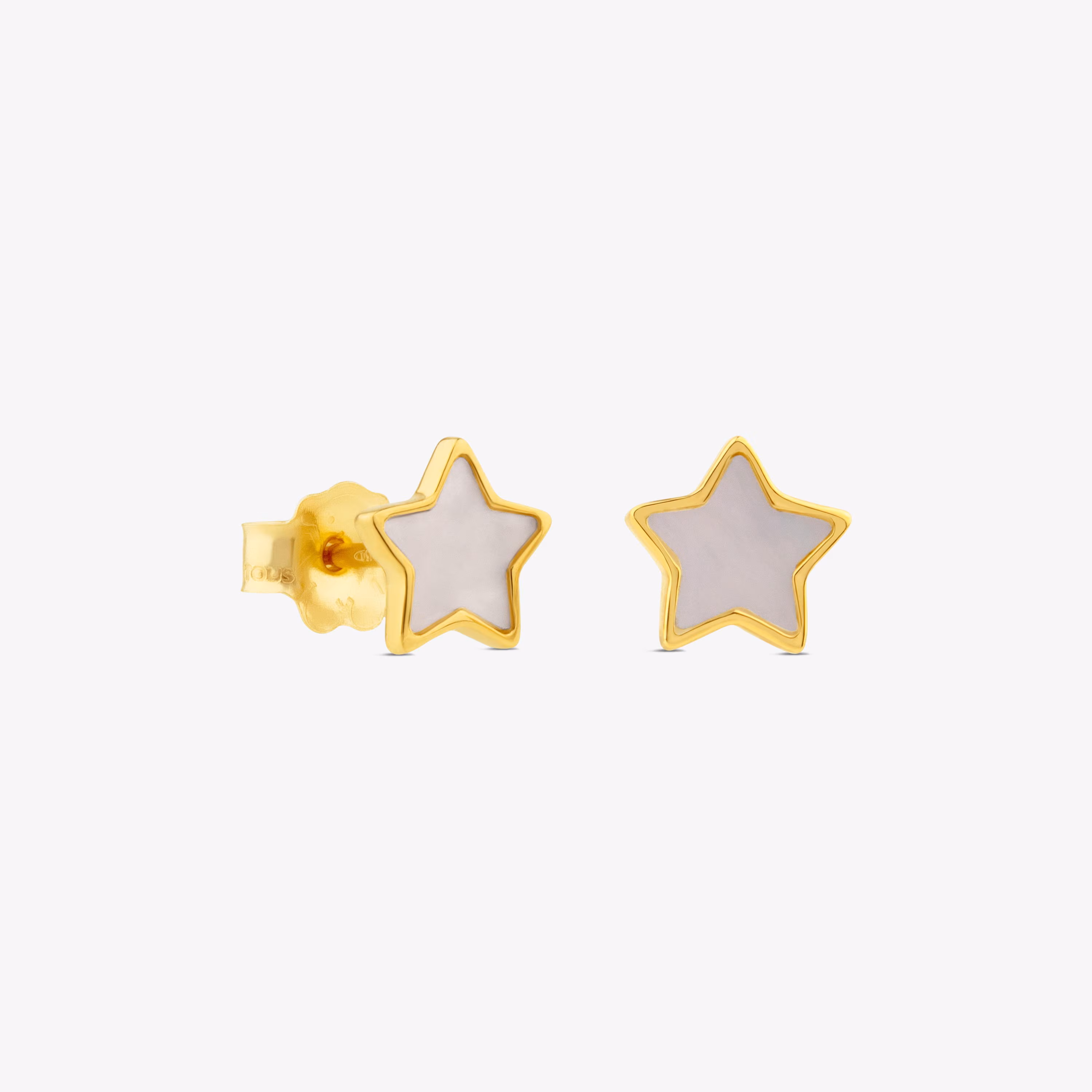 Pendientes estrella de oro y nácar XXS