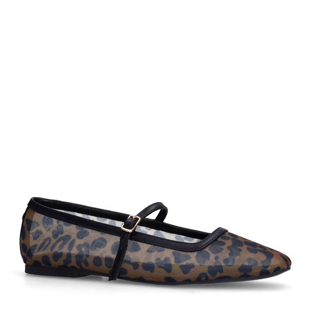 Leopard mesh ballerina's