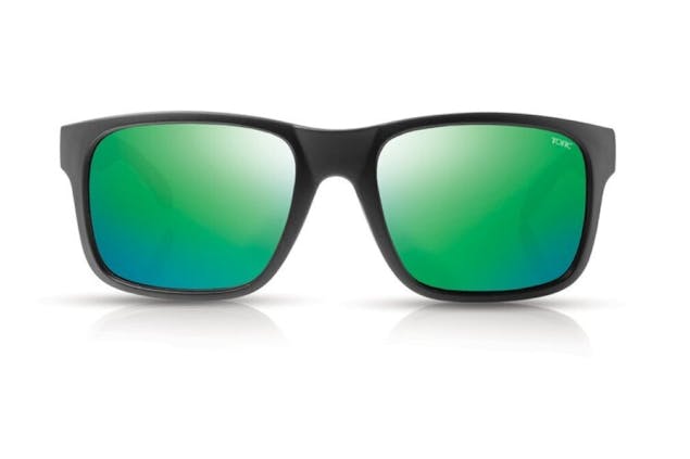 Tonic Mo Polarised Sunglasses with Glass Green Mirror Lens and Matte Black Frame