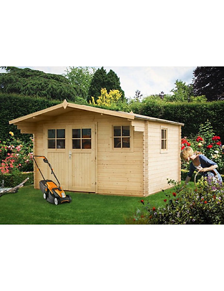 Maison de jardin CLEMATITE en bois épicéa 390x416 cm H. 243 cm-Avec le plancher-Sans terrasse-316 --366 --316