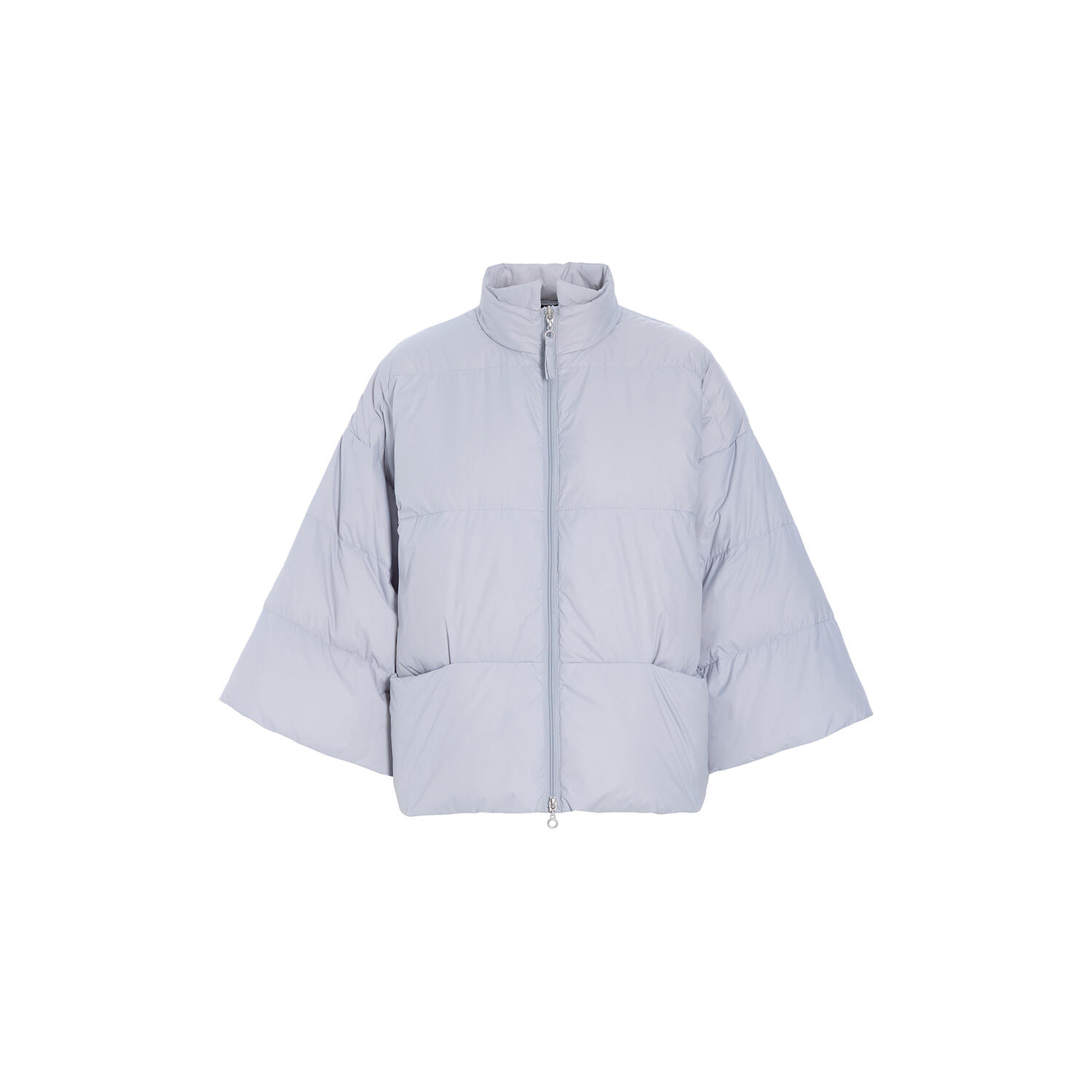 Feather down jakke med krave, tender blue