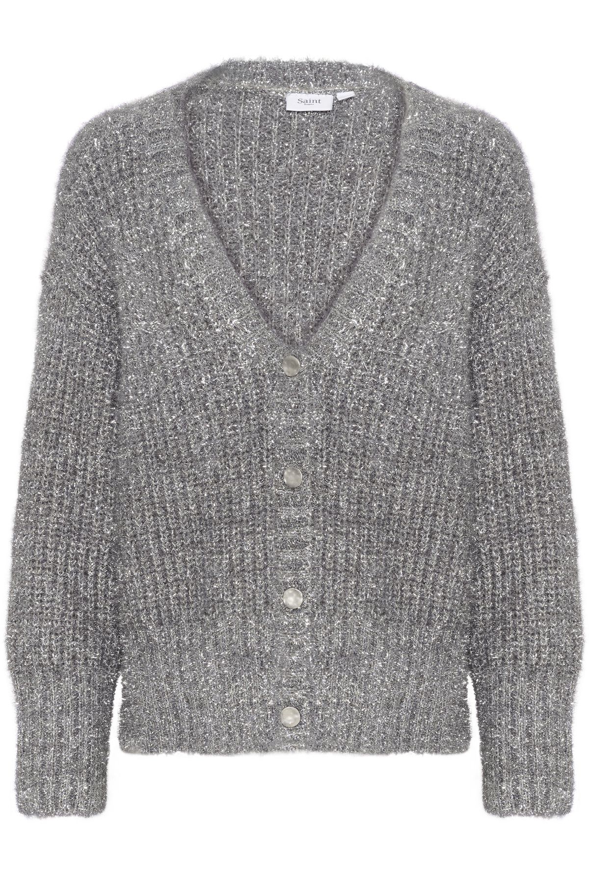 Saint Tropez HalfaSZ Glitter Knit Buttons Cardigan