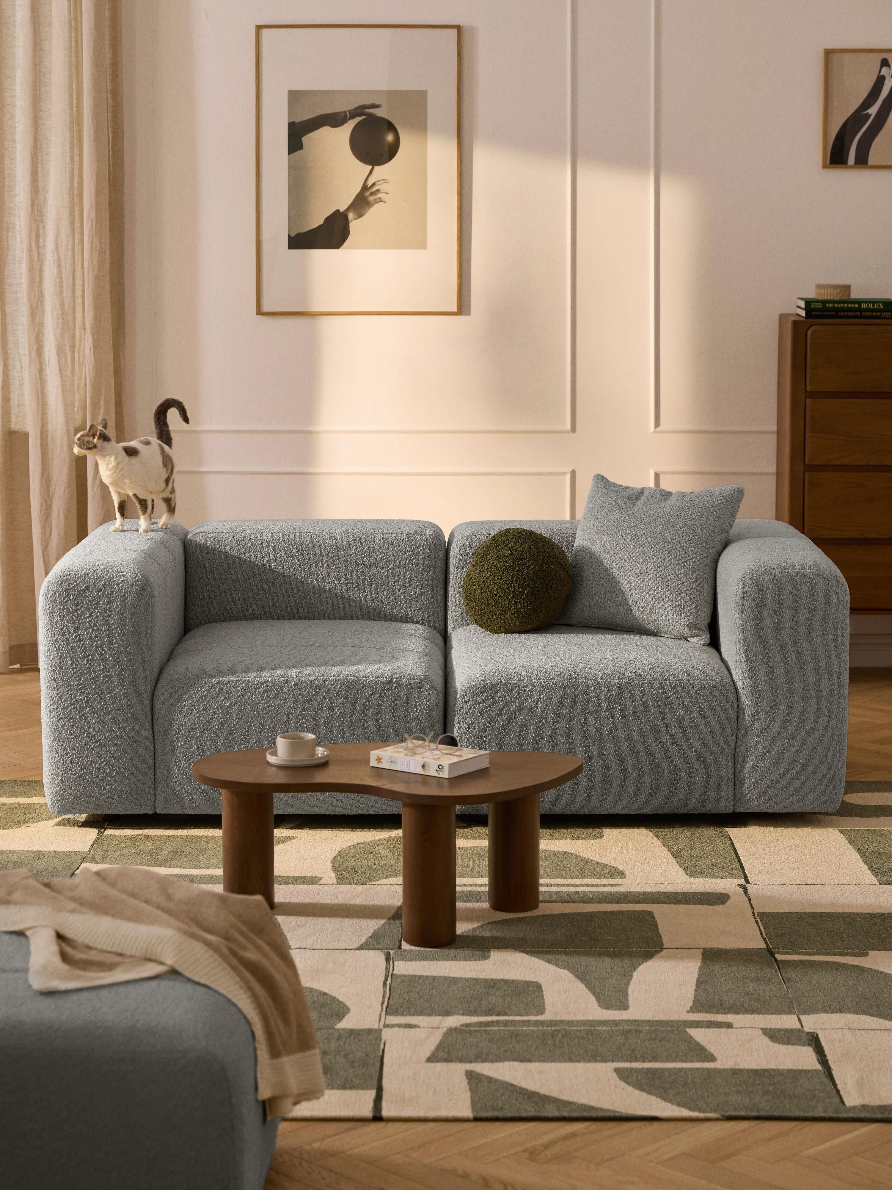 Modulares Bouclé-Sofa Lena (3-Sitzer)