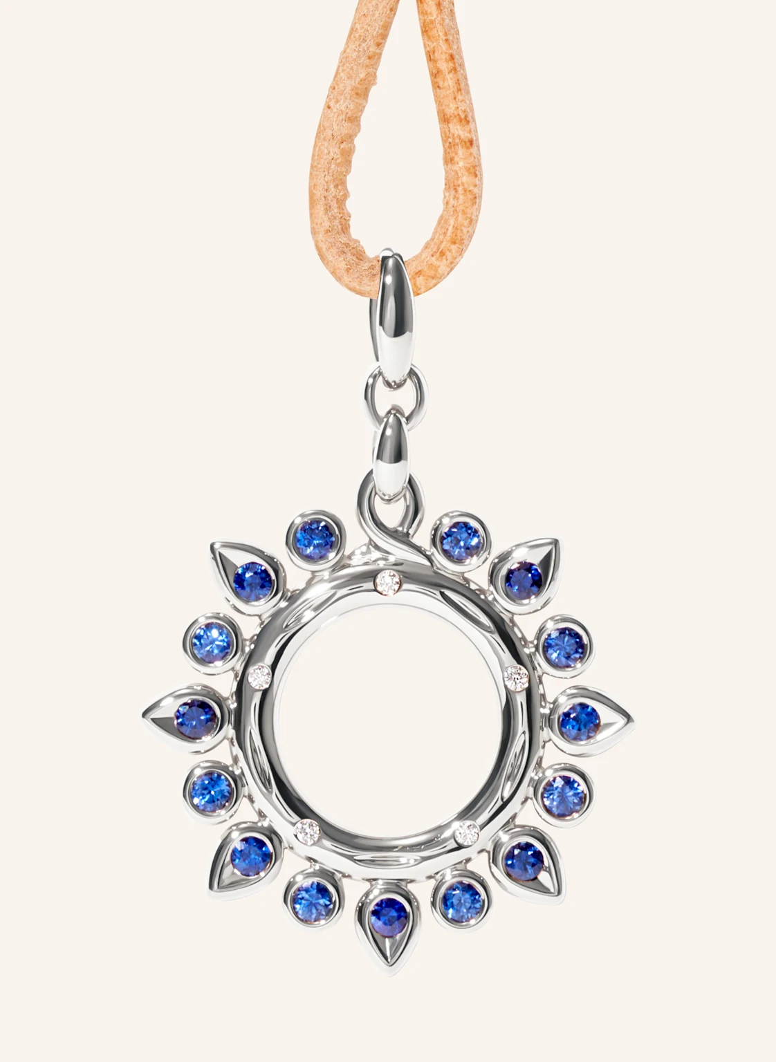 TAMARA COMOLLI Anhänger PENDANT GYPSY 'OCEAN' SUN SMALL 18K Weißgold