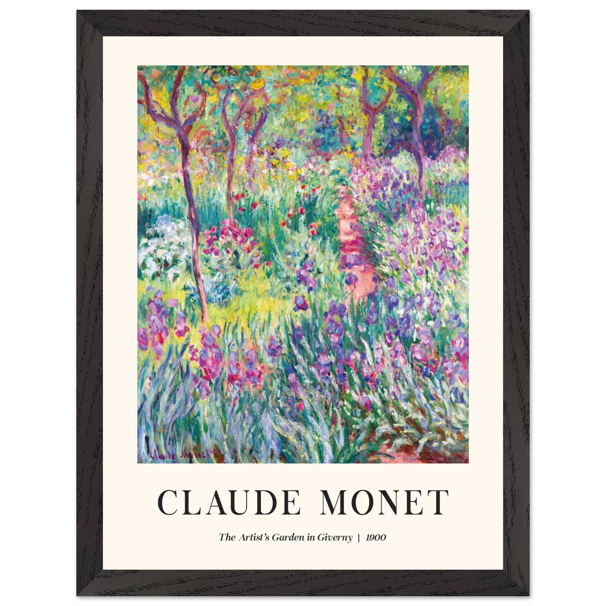 Artfulprints Poster met Lijst Claude Monet - The artist's garden in Giverny  - 30x40 cm - Meerkleurig