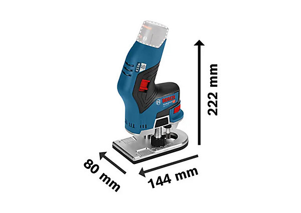 Affleureuse sans fil BOSCH GKF 12V-8 - 2 batteries 12 V Li-ion 3,0 Ah, chargeur rapide, coffret L-boxx