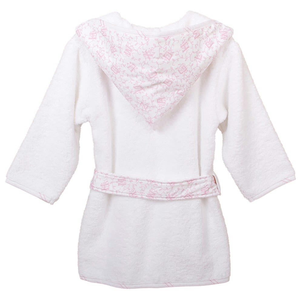 ALPHABET ROSE - Peignoir capuche 2-4 ans alphabet rose