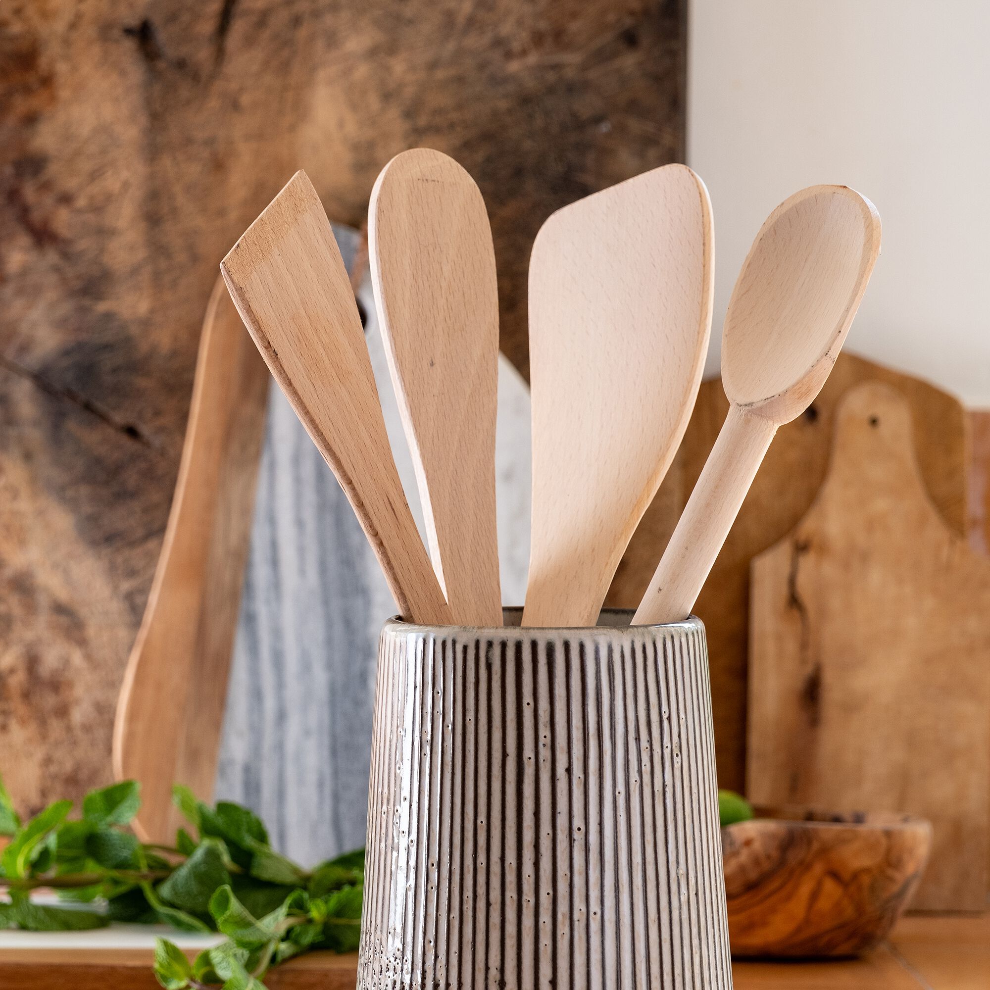 HETRA - Spatule galbée en bois de hêtre 30cm - naturel