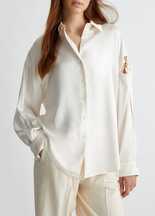 Camicia in raso con fiocco