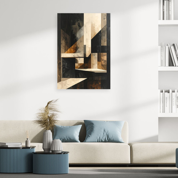 Obraz do salonu biura sypialni loftu, Abstrakcja nowoczesna złoto 20x30