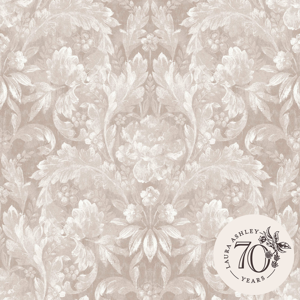 Laura Ashley Vliesbehang - Apolline Dove - Grijs 10mx52cm