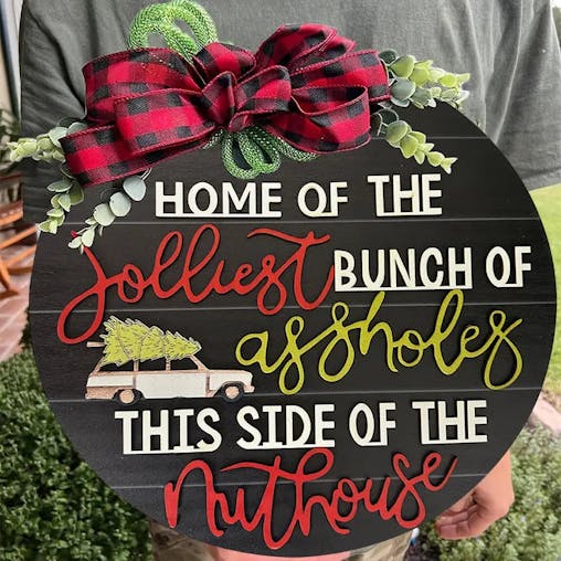 NNETM Festive 3D Christmas Door Sign