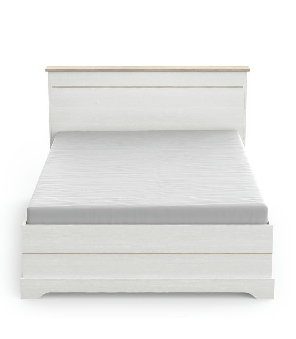 COTTAGE - Lit 2 tiroirs et 2 niches 140x190 cm blanc