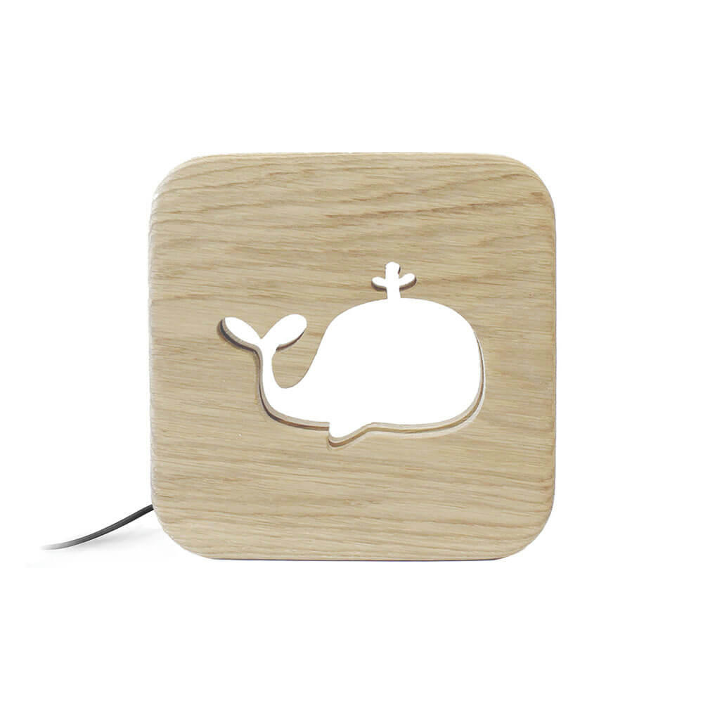 BLUMEN - Lampe à poser veilleuse en bois baleine