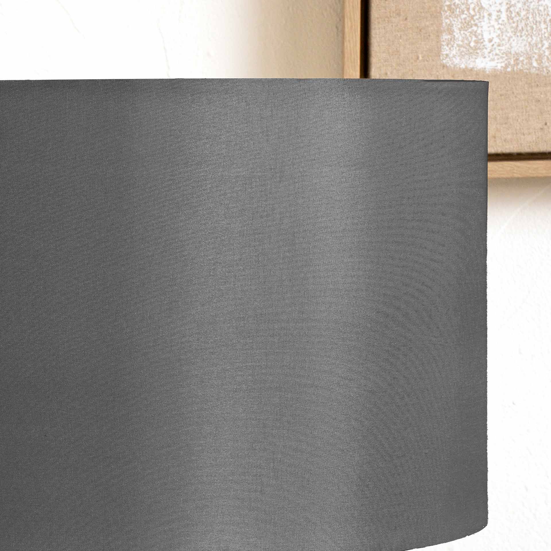 Ruma Steel Grey Silk Lined Cylinder Shade for Floor Lamps