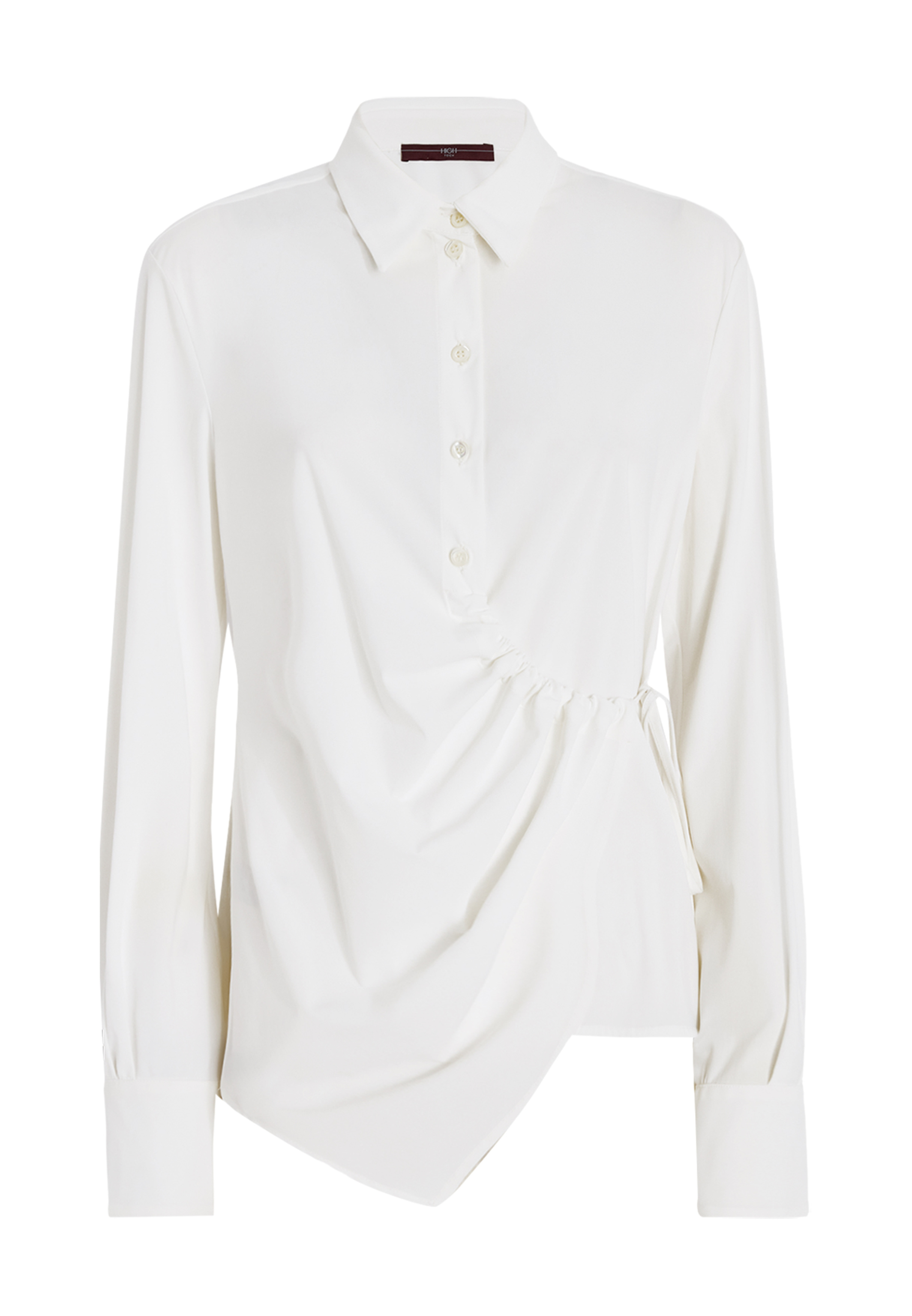 HIGH LAWN - Weiße Bluse aus Sensitive® mit Raffung﻿