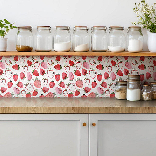 Carreaux vinyle Tulup 30x30 cm Fraises rouges 9 pcs