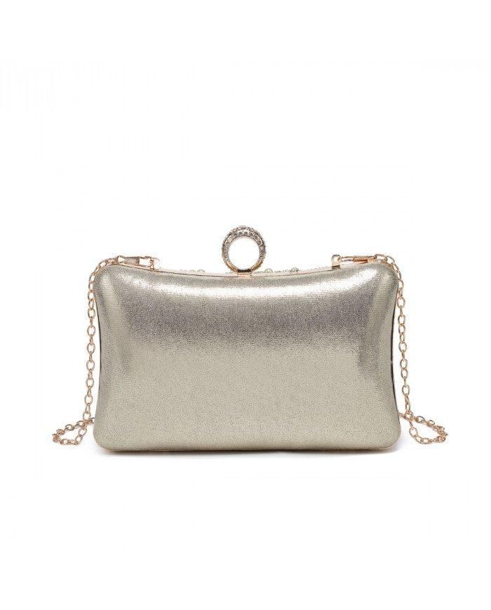 JFY Diamante On The Front Single Side Pearl Bag