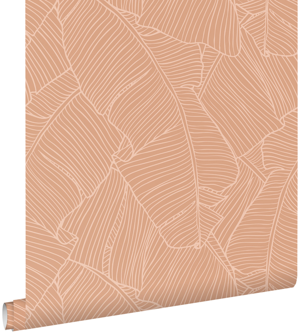 ESTAhome behang bladeren terracotta roze - 50 x 900 cm - 130933