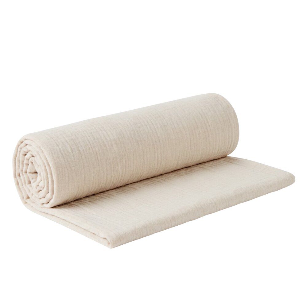 Plaid été gaze de coton beige foncé 120x150cm