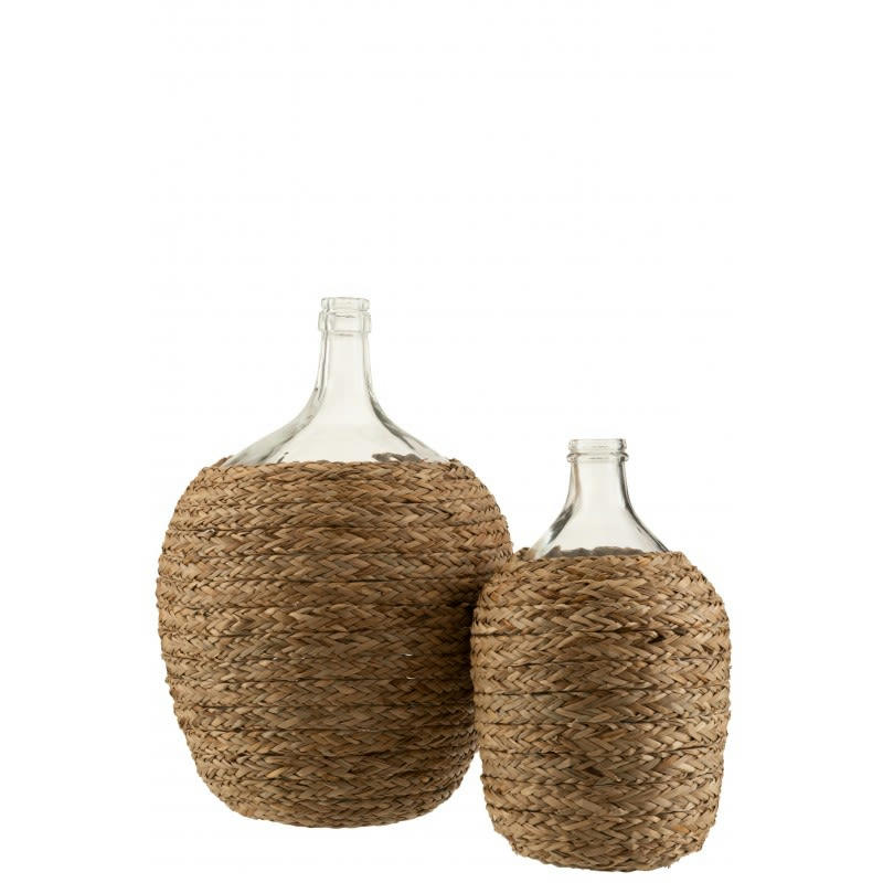 PAILLE - Bouteille couverte paille/verre naturel H53cm