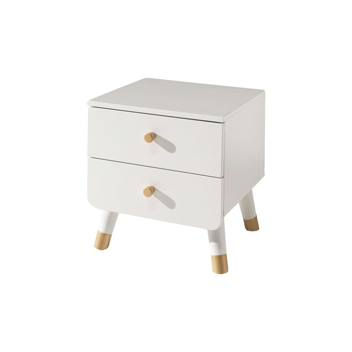 BILLY - Table de chevet 2 tiroirs blanc