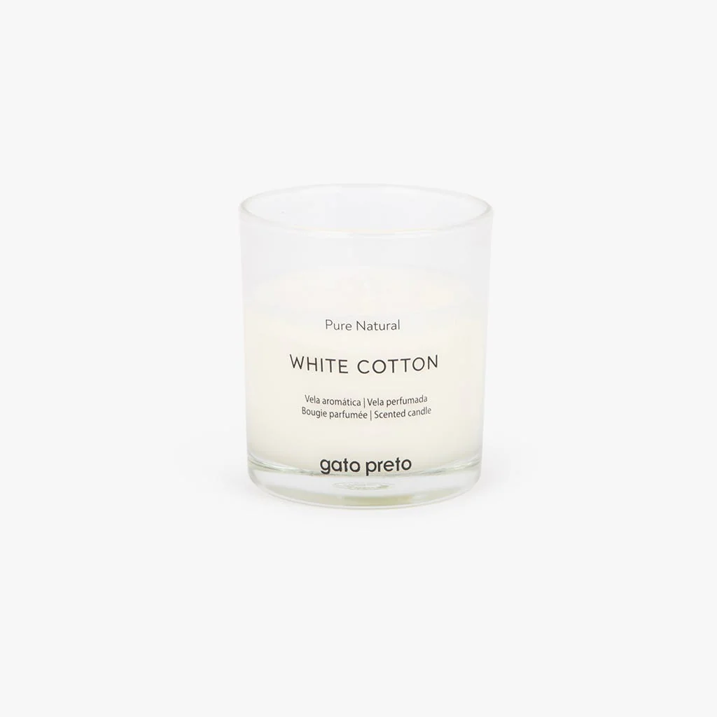 Vela Perfumada em Copo de Vidro White Cotton 160g PURE NATURAL