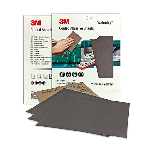 Feuilles abrasives imperméables 230x280mm 734 G.1200 boite de 10 - 3M - LS65574