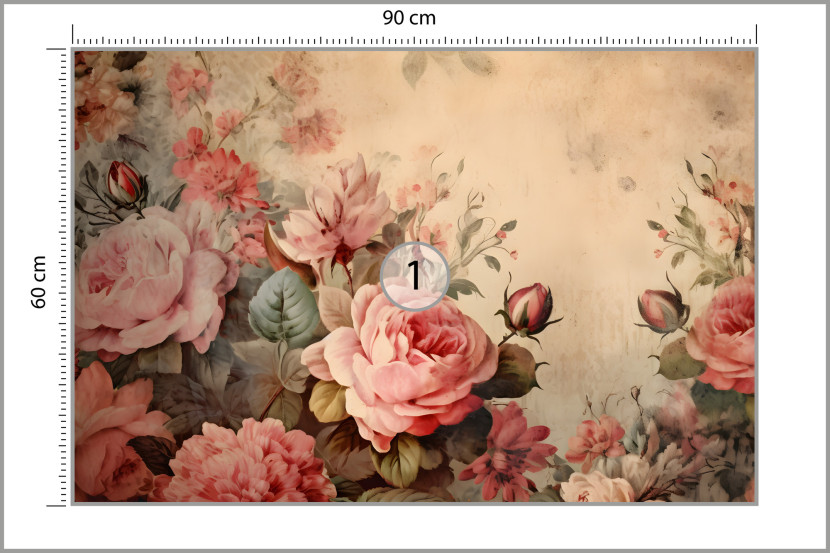 Fototapeta Kolorowe Kwiaty W Stylu Retro 90x60cm