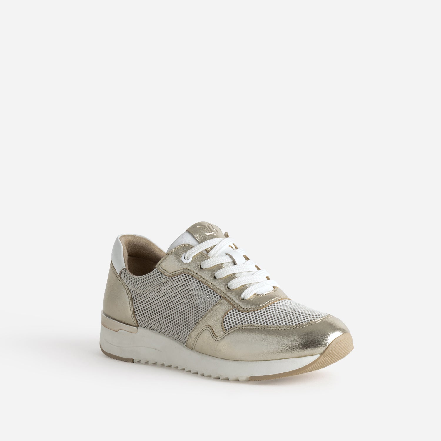 Tennis CAPRICE dorée cuir et mesh