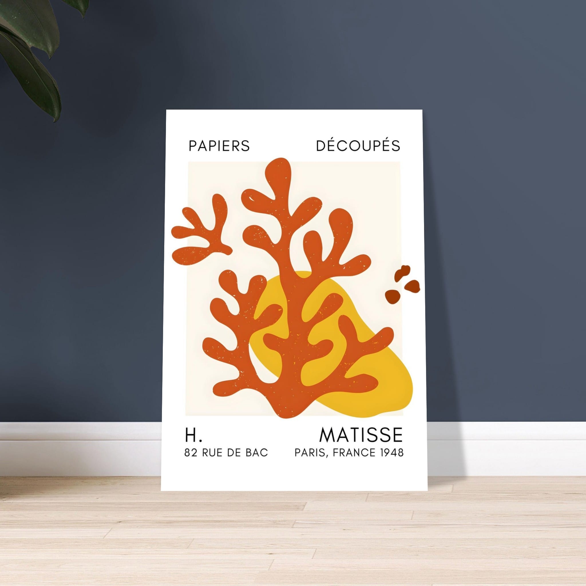 Artfulprints Poster Matisse - Abstract coral orange  - 70x100 cm - Oranje