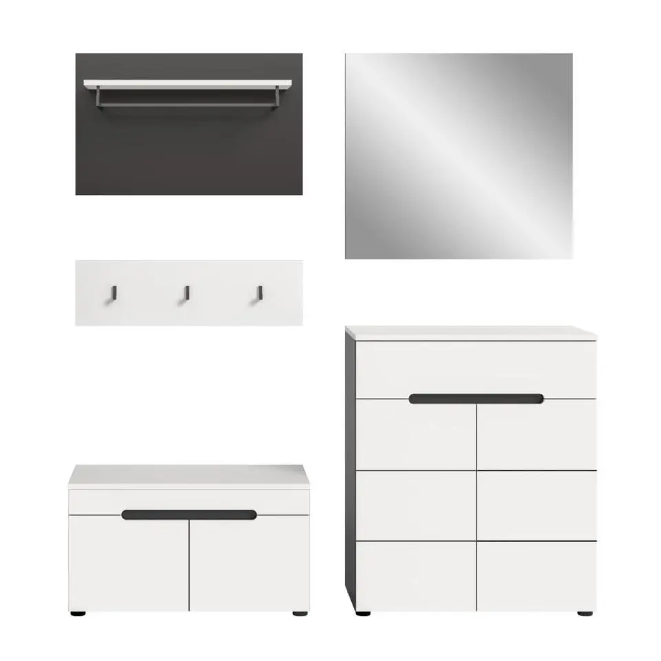 Hioshop Canu garderobe opstelling C35 wit- grijs