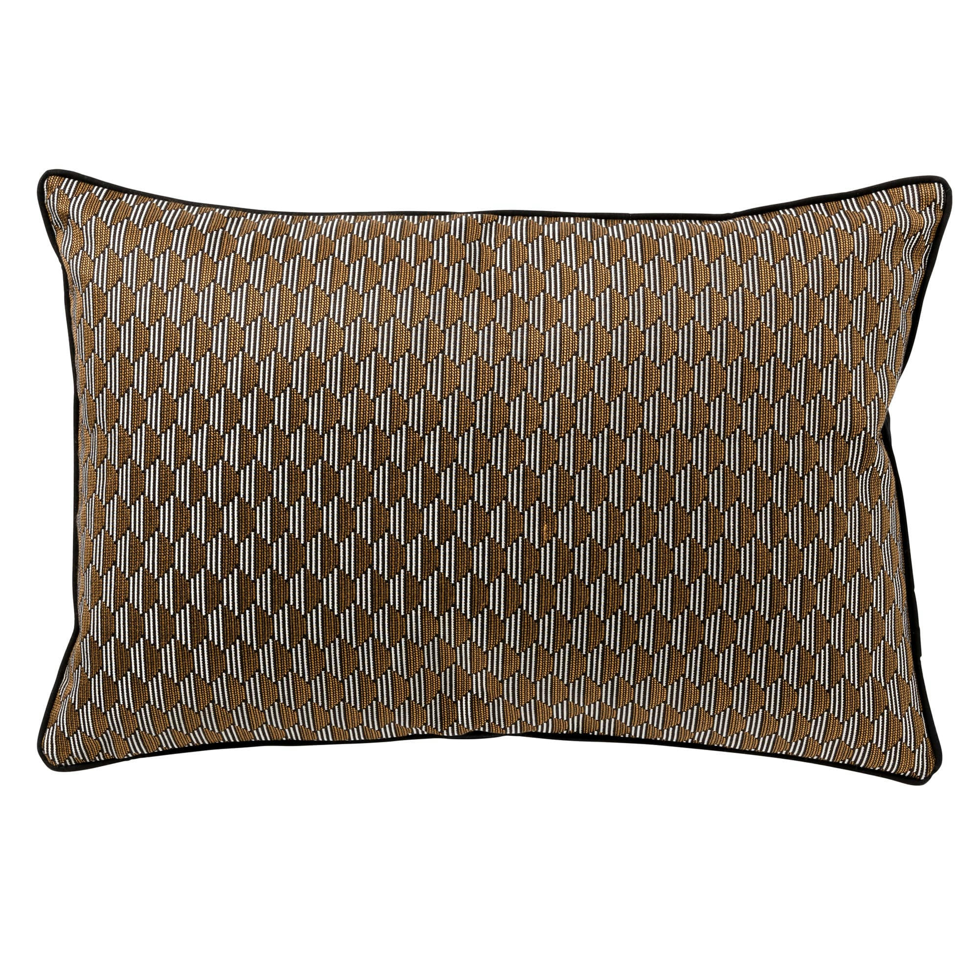 - Coussin noir - 40x60 cm - avec motif géométrique