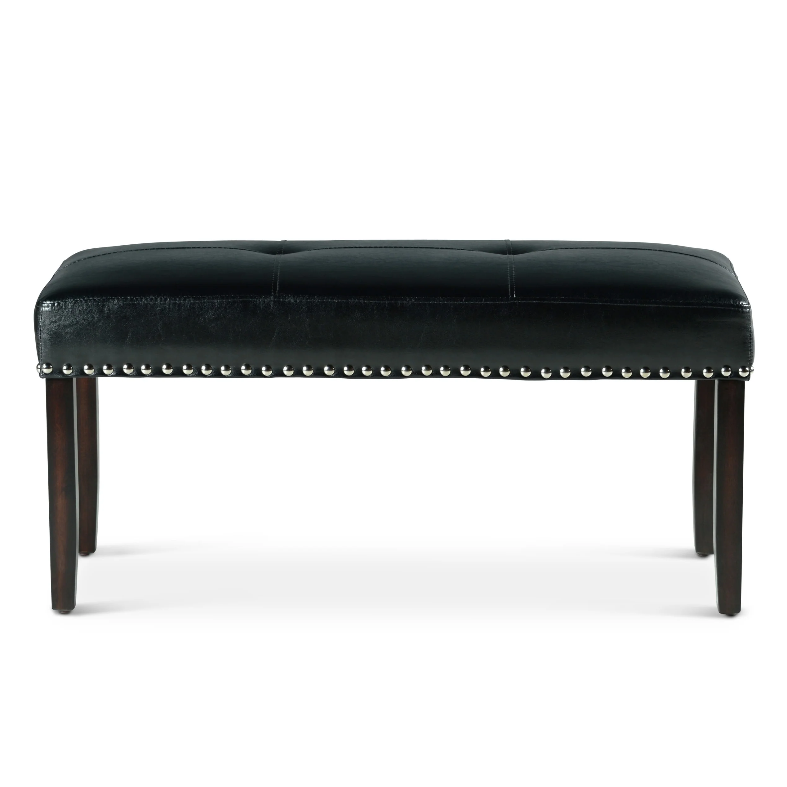 Steve Silver Winlock Faux Leather Dining Bench with Nailheads,