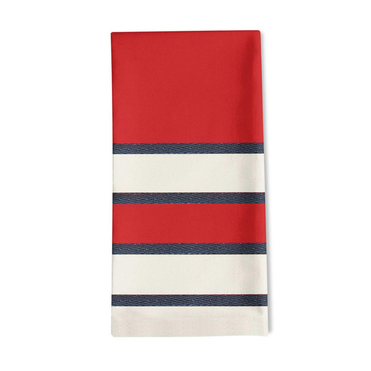 ESPELETTE AMARANTE - Serviette de table en coton rouge 50x50 cm