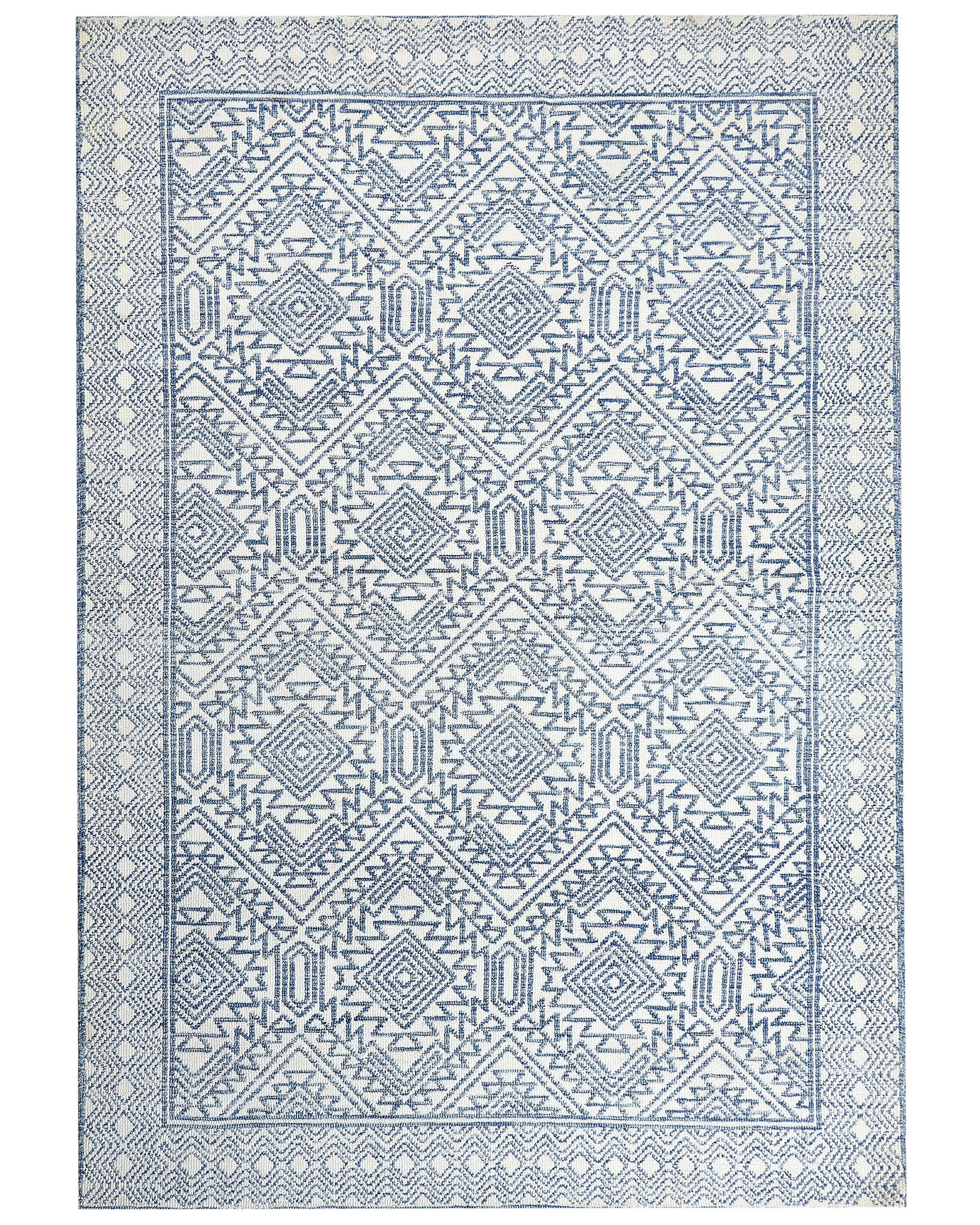 Dywan geometryczny 160 x 230 cm niebiesko-biały