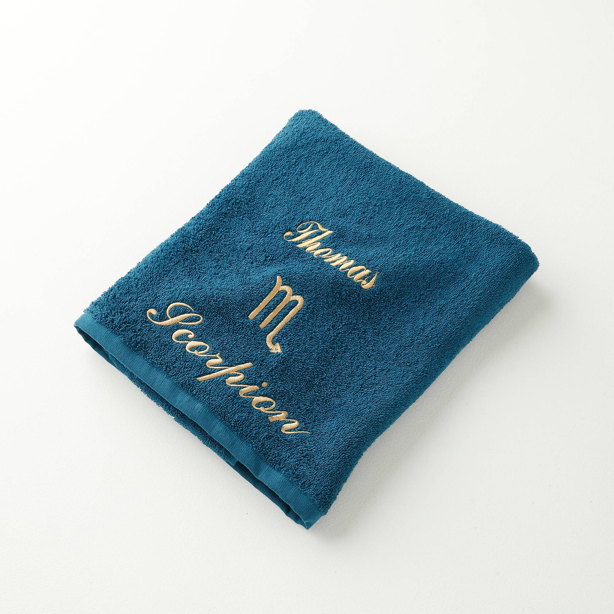 Serviettes de bain brodées Scorpion personnalisable - 420g/m2