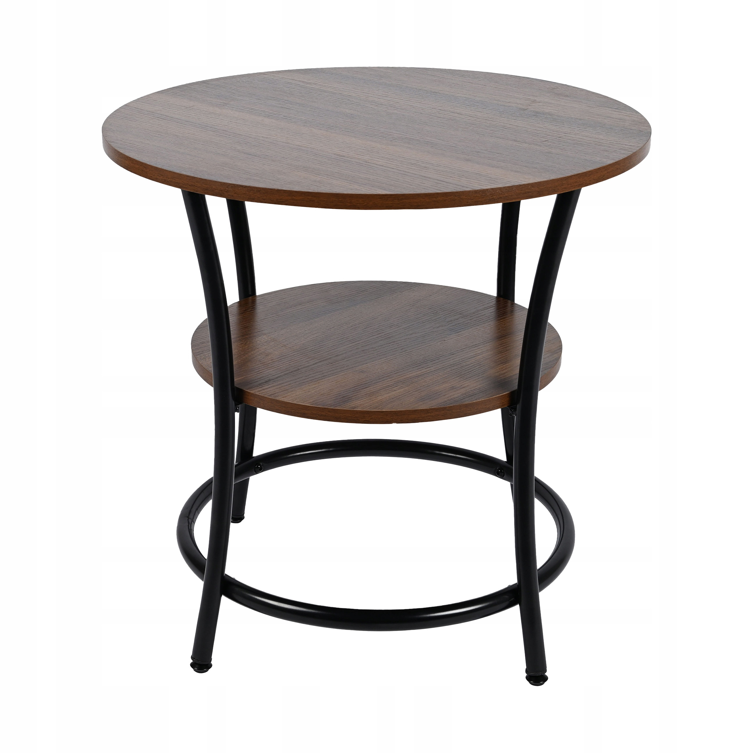 Stolik kawowy okrągły fi56cm rustykalny industrialny loft SK100-O orzech