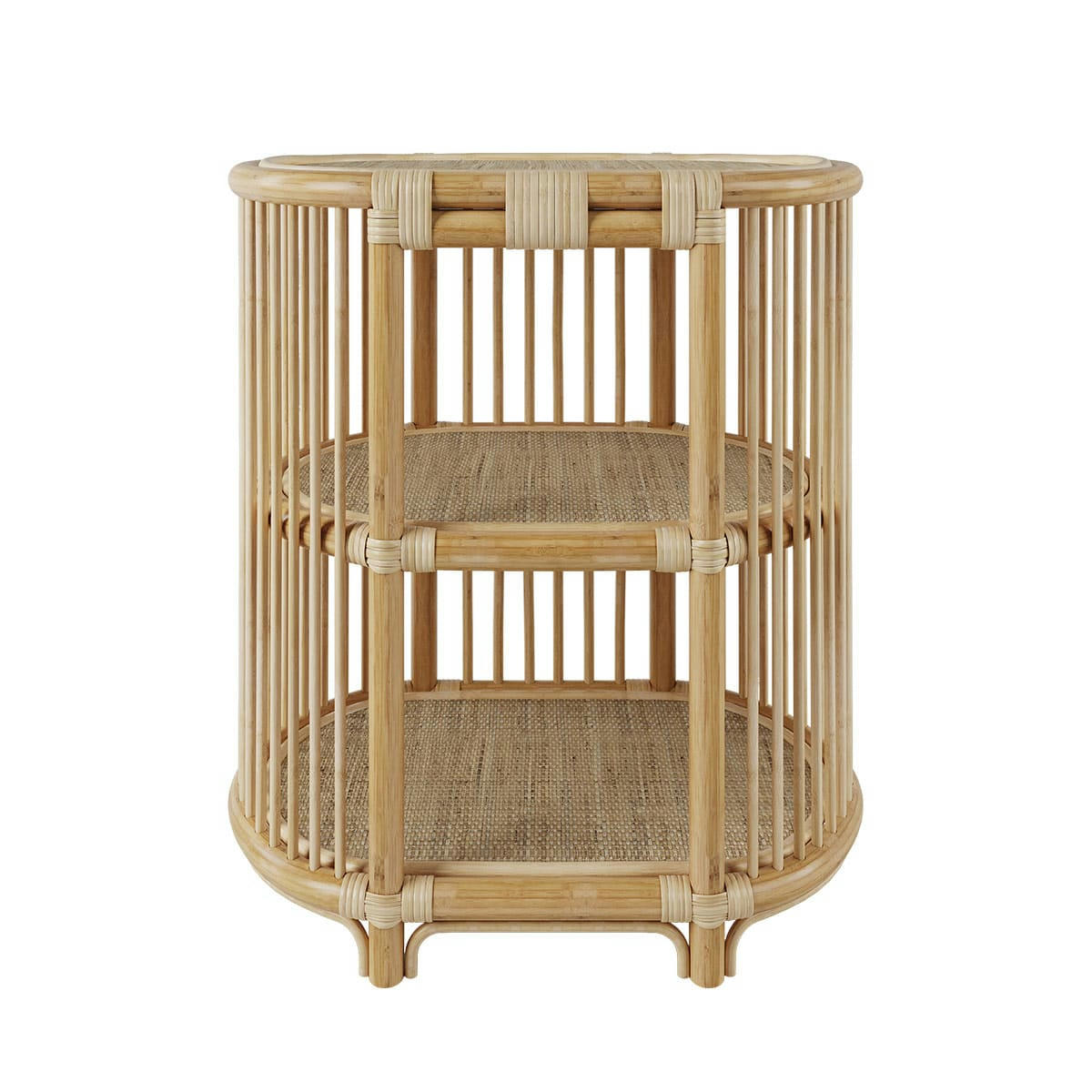 MARTHE - Table d'appoint 2 étagères en rotin naturel