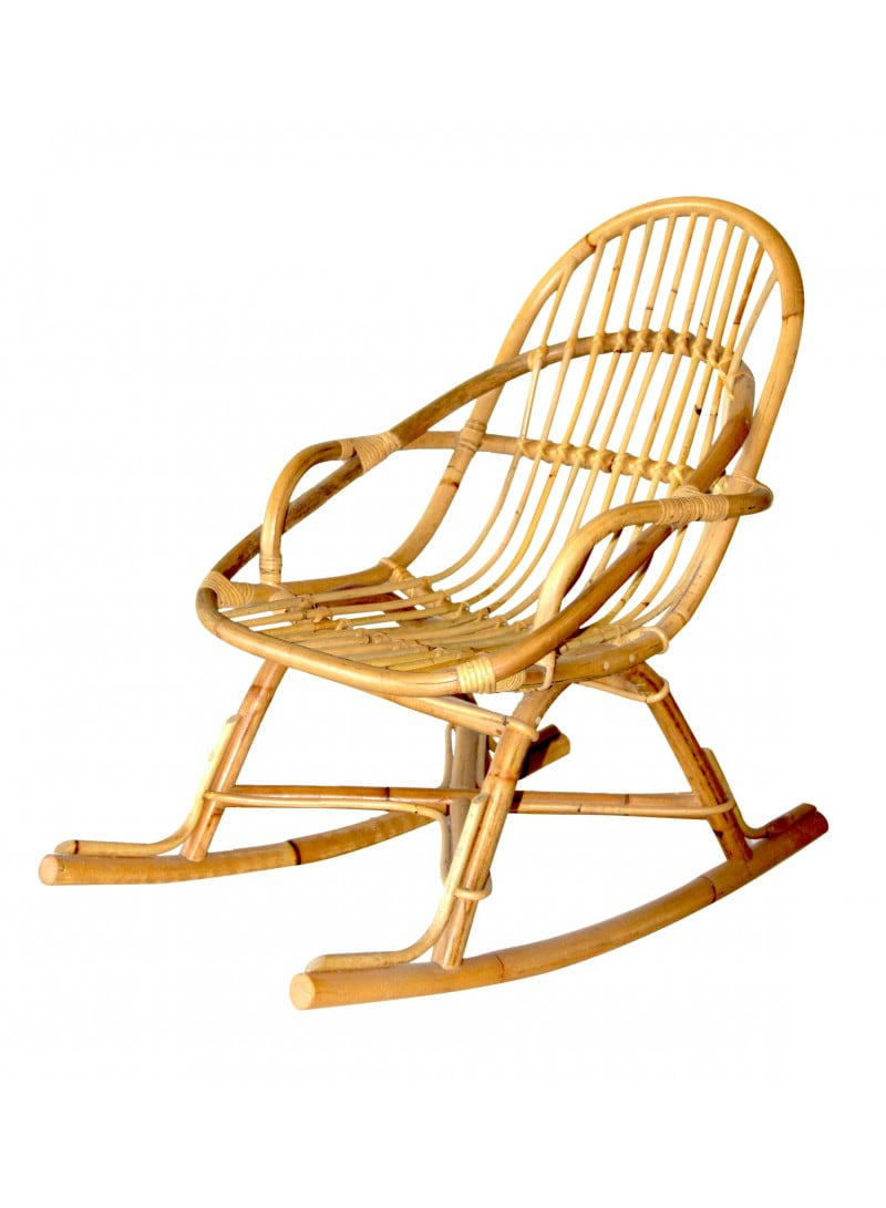 JUNE - Rocking-chair enfant en rotin naturel