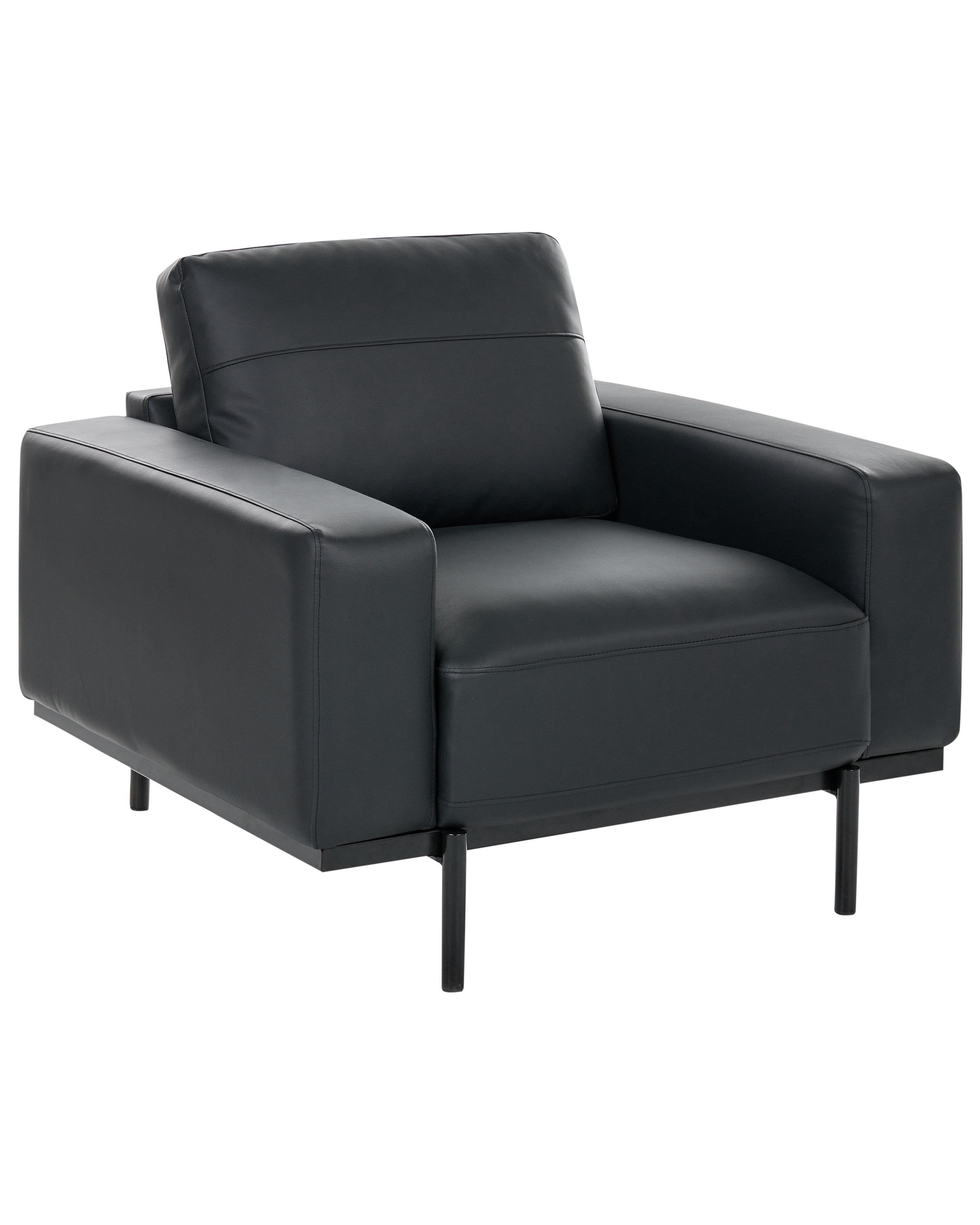 Armchair SOVIK Faux Leather Black