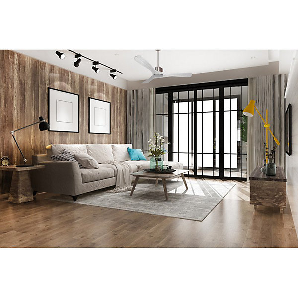 Modulo de KlassFan - Super destratificateur et ventilateur DC 132 cm Chrome pales bois blanc sans Lumière25 à 40 m²