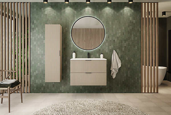 Meuble suspendu sous lavabo FLOW cachemire 60 cm