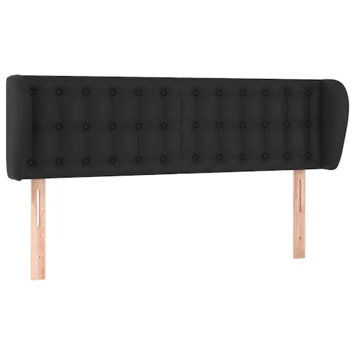 NNEVL Headboard with Ears Black 147x23x78/88 cm Faux Leather
